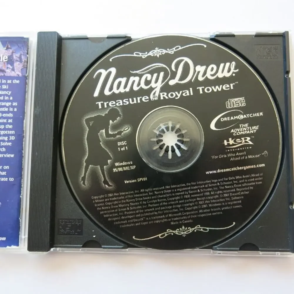 Nancy Drew Treasure in Royal Tower Game PC-CD Rom Software 2001 Windows 95/98